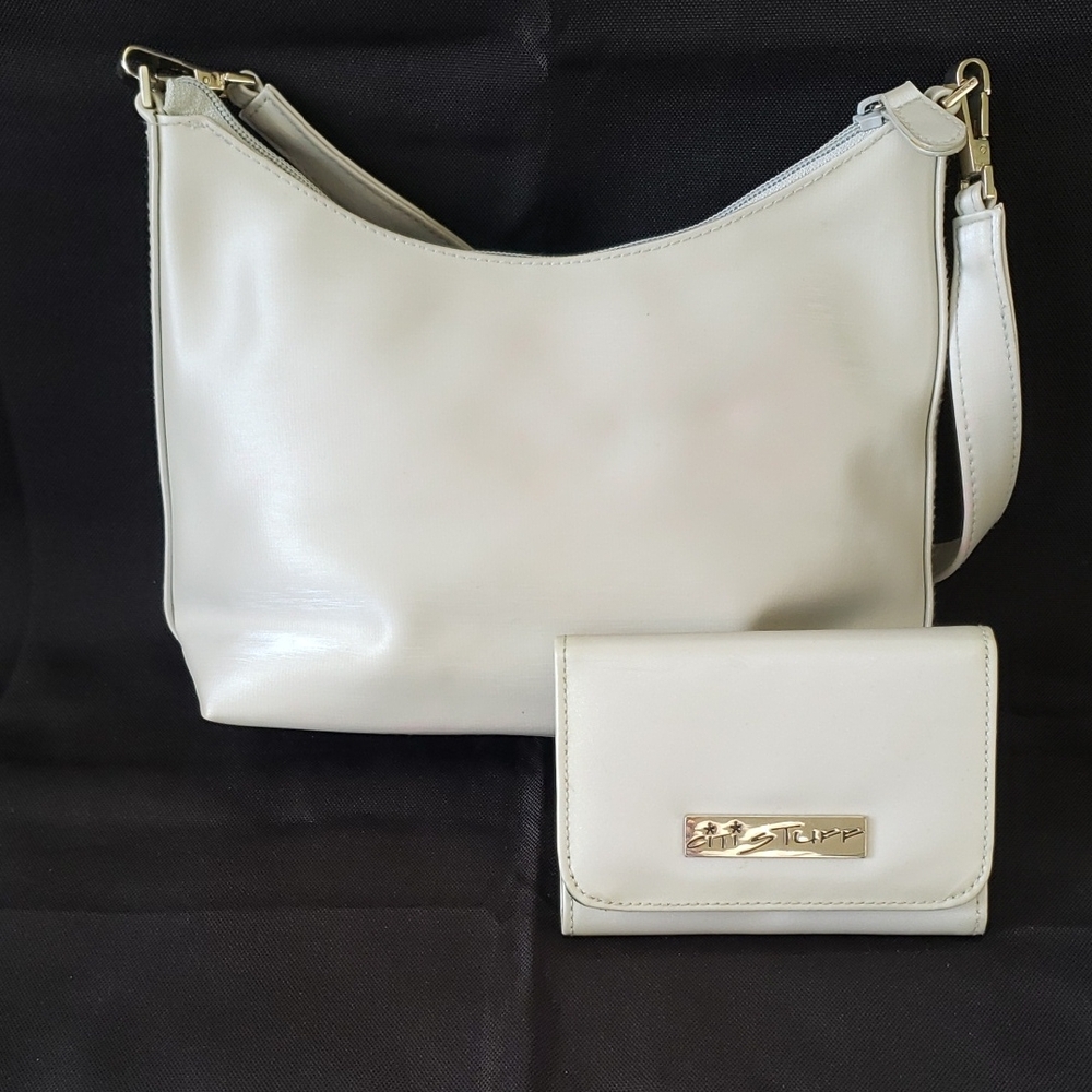 Light Grey Shoulder Bag with Matching Wallet